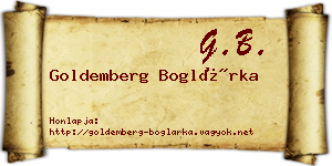 Goldemberg Boglárka névjegykártya